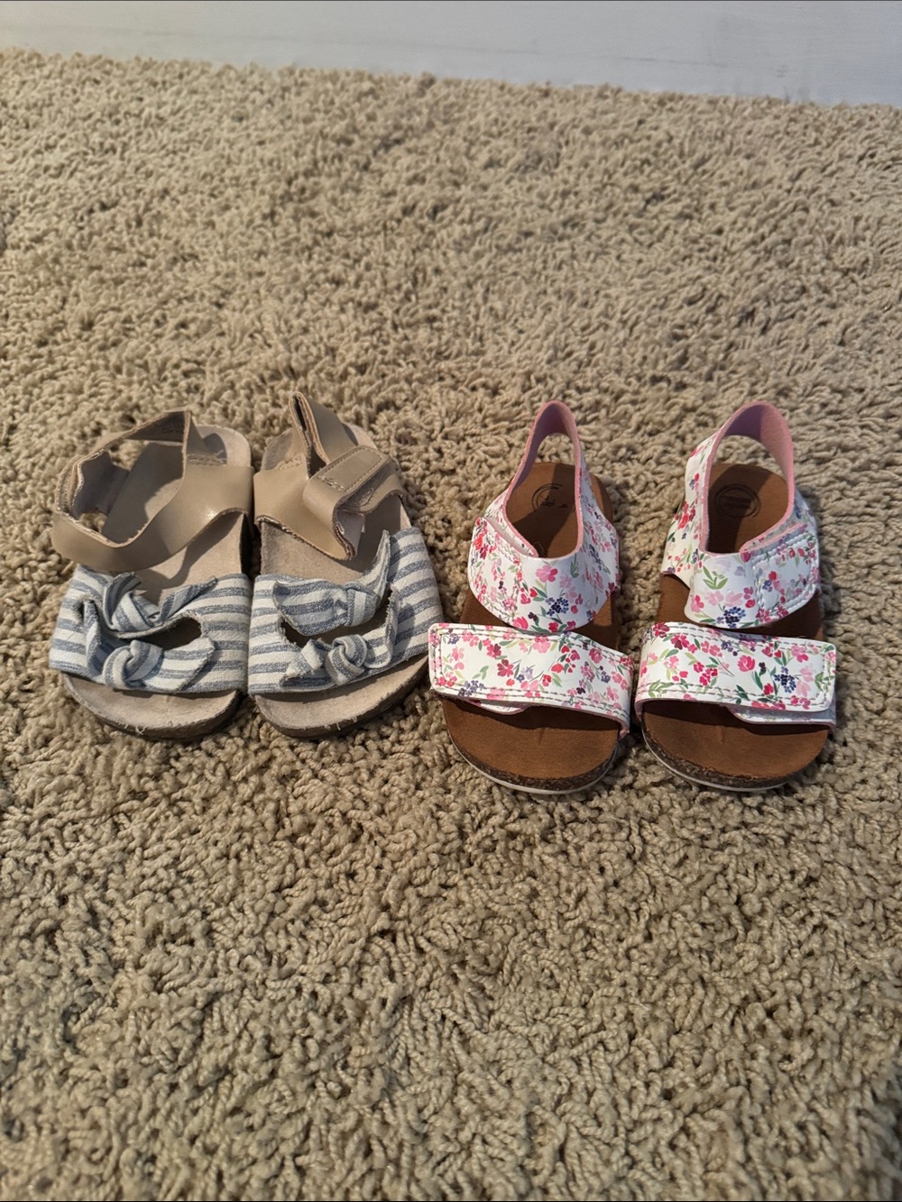 Old Navy Pink Floral Hook-and-Loop Sandals for Kids